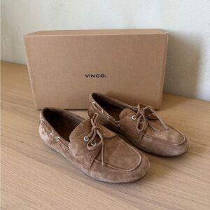 Vince Marin Brown Suede Boat Shoes